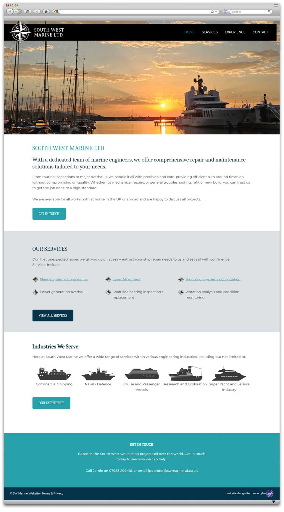 SWMarine WordPress website design Sennen